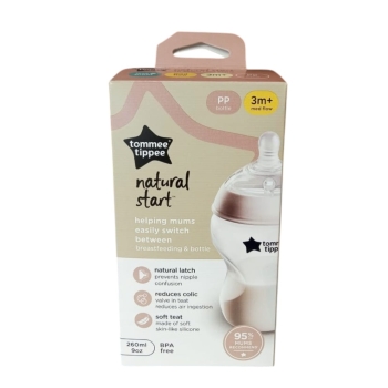 Tommee Tippee Natural Start Bottle (white)  - 260 ml