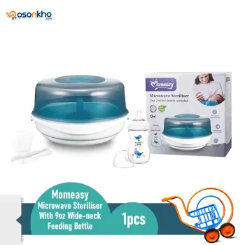 momeasy Microwave Steriliser With 9oz Wide-neck Feeding Bottle
