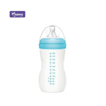 momeasy natural glass feeding bottle 240ml sky-blue 44912